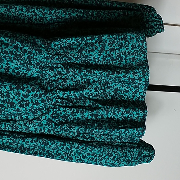 Green Black 3X Plus Size Pelum Top Balloon Sleeve New With Tags V Neck - Picture 4 of 7